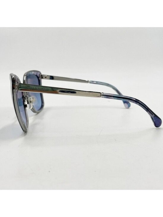 Chanel Sunglasses Blue Silver Acetate Metal Eyewear main image 4